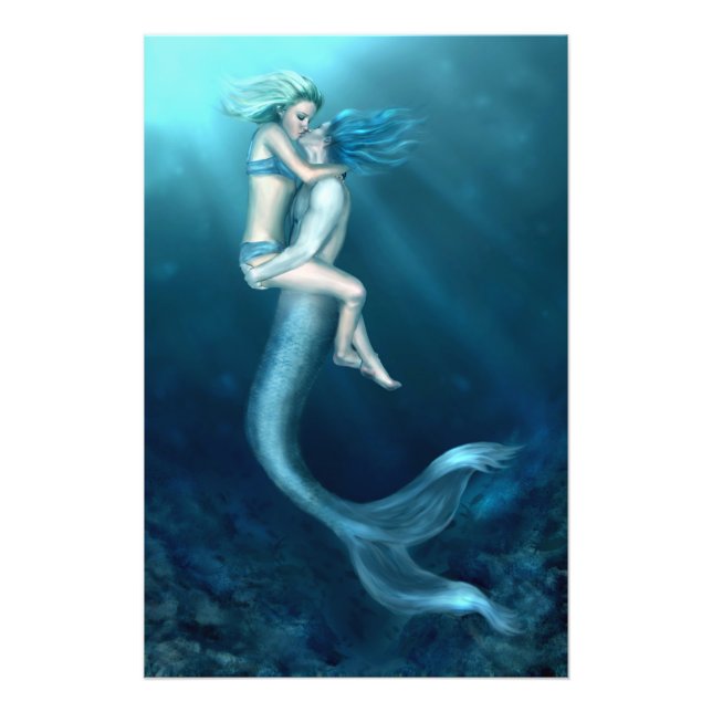 Ein Merman-Kuss Fotodruck (Vorne)