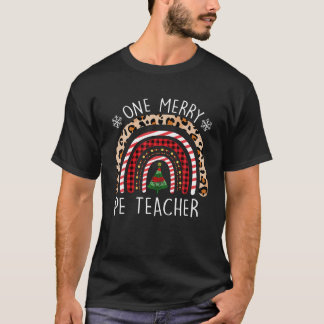 Ein Merry PE Lehrer Weihnachts Rainbow Physical Ed T-Shirt