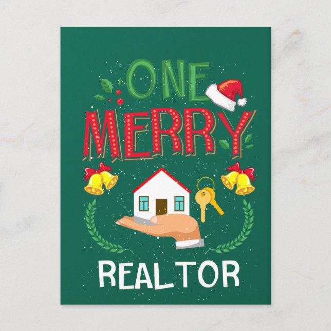 Ein Merry Realtor Real Anwesen Ugge Christmas Postkarte (Vorderseite)