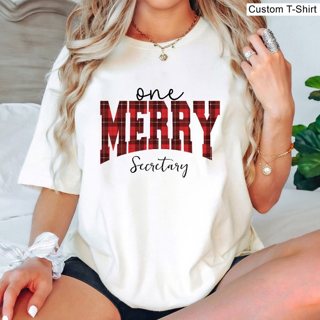 Ein Merry Secretary, Weihnachten Name White T-Shirt (One Merry Secretary Christmas Name White T-Shirt)