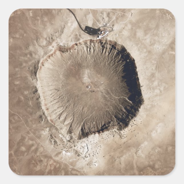 Ein meteoriter Aufprallkrater Quadratischer Aufkleber (Vorderseite)