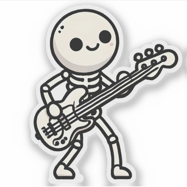 Ein minimaler Skelettbassist Aufkleber (Vorderseite)
