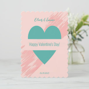 Ein minimalistisches Valentin mit türkisfarbenem H
