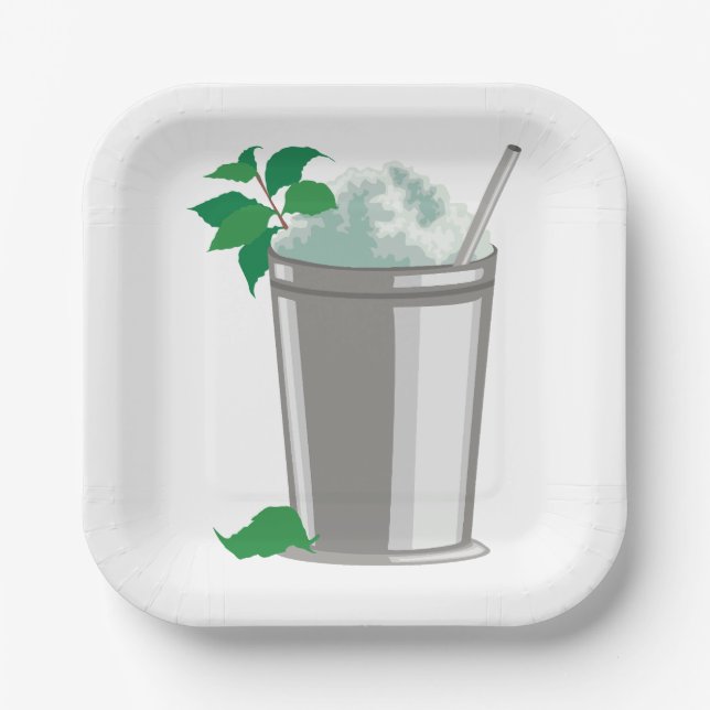 EIN MINT-JULEP-PAPIERPLATZ PAPPTELLER (Vorderseite)