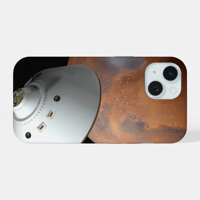 Ein mit Aeroshell angereichertes Raumfahrzeug nähe iPhone 15 Hülle (Rückseite (Horizontal))