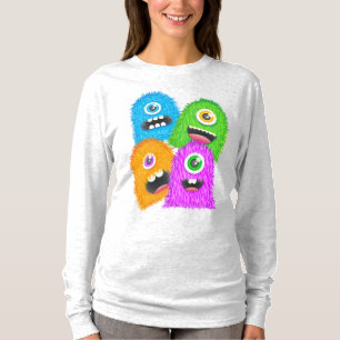 Ein Mit Augen Fuzzy Monster T-Shirt