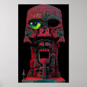 Ein Mit Augen Gott Ken Gage Fantasy Tiki Poster