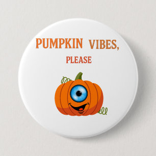 Ein Mit Augen Kürbisklop - ein gereizter Halloween Button
