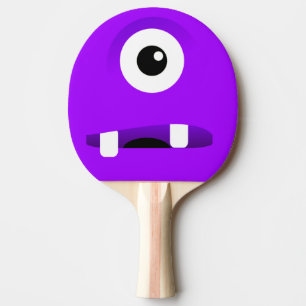 Ein mit Augen Lila Monster-Pingpong-Paddel Tischtennis Schläger