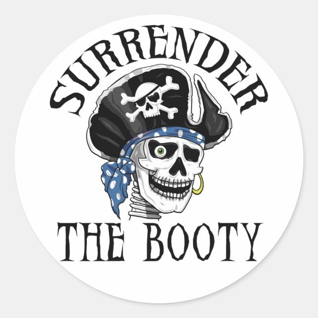 Ein mit Augen Piratenschädel und Kreuzknochen Runder Aufkleber (Vorderseite)