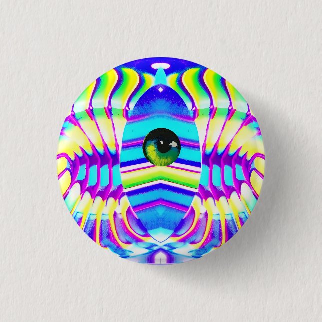 Ein Mit Augen Star Beast Ken Gage Psychedelic Art Button (Vorderseite)