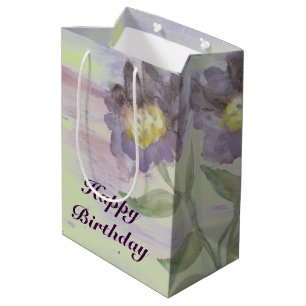 Ein mitteldunkler Lila Wasserfarbenbeutel Mittlere Geschenktüte