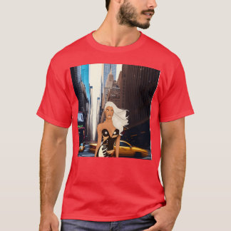 Ein Model, das in der großen und belebten Stadt vi T-Shirt