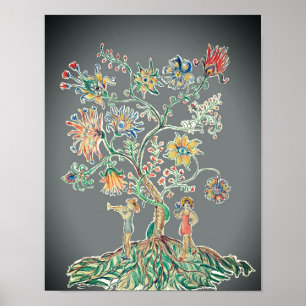 Ein moderner Baum des Lebens Poster