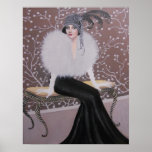 EIN MODERNES ART DECO LADY POSTER<br><div class="desc">Original Acryl Deko Figur Malerei von Dian... ... ...  eine sehr elegante und weibliche Dame aus der Deko-Zeit,  die auf einer Bank sitzt. Ein Element,  das einen beliebigen Teil Ihrer Zuhause erweitern würde. Ideal für eine zeitgenössische Dekoration. Auch ein tolles Geschenk für Vintage Liebhaber.</div>