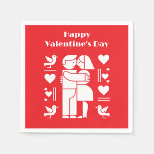 Ein modernes Valentinstag im Bauhaus-Stil Serviette