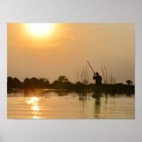 Ein Mokoro auf dem Okavango-Delta, Botswana, Afrik