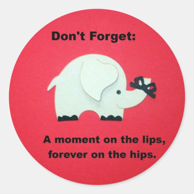 Ein Moment auf den Lippen, für immer auf den Hüfte Runder Aufkleber (Vorderseite)