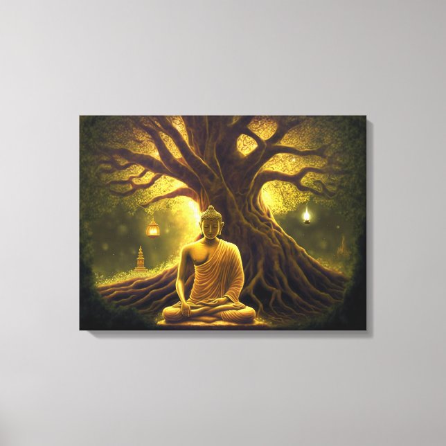 Ein Moment der Erleuchtung: Buddha-Meditation Leinwanddruck (Vorderseite)
