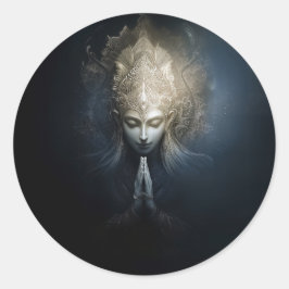 Ein Moment der Gnade | Meditationskunst Runder Aufkleber