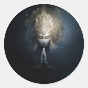 Ein Moment der Gnade Meditationskunst Runder Aufkleber