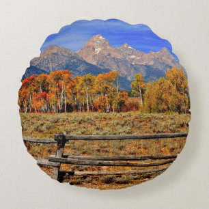 Ein Moment in Wyoming im Herbst Rundes Kissen