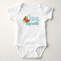 Ein Monat Meilenstein Blue Baby Bodysuit