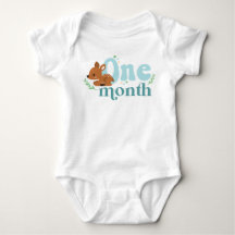 Ein Monat Meilenstein Blue Baby Bodysuit