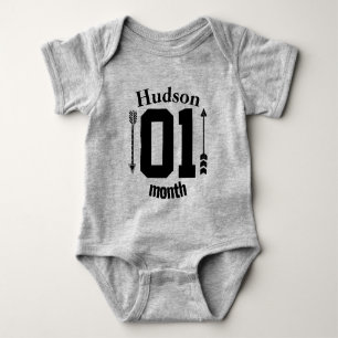 Ein Monat Pfeile Baby Boy Personalisiert Strampler