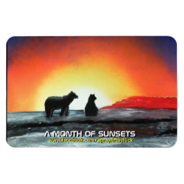 Ein Monat Sonnenuntergänge Magnet