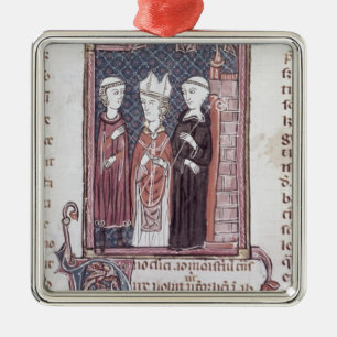 Ein Mönch, ein Bischof und ein Abt Silbernes Ornament