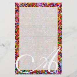 Ein Monogramm-"bunte Blasen-" feines gezeichnet Briefpapier