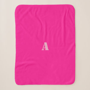 Ein Monogramm dunkelrosa Fleece-Leder Sherpadecke