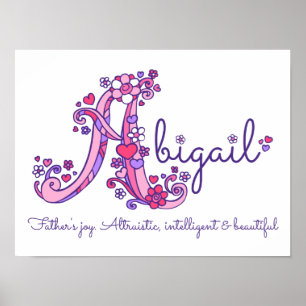 Ein Monogramm Kunst Abigail Mädchen Name Bedeutung Poster