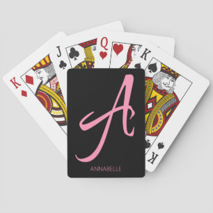 Ein Monogramm Personalisiert rosa Spielkarten