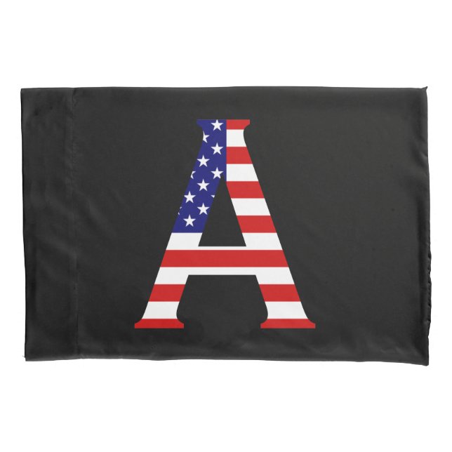 Ein Monogramm überlagert sich auf der Flagge der U Kissenbezug (Vorderseite)