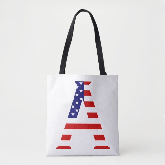 Ein Monogramm überlagert sich auf der Flagge der U Tasche (Vorderseite)
