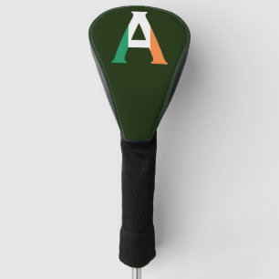 Ein Monogramm überlagerte sich auf irischer Flagge Golf Headcover
