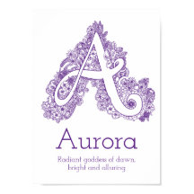 Ein monogrammatikales Kunstwinkel Aurora-Name