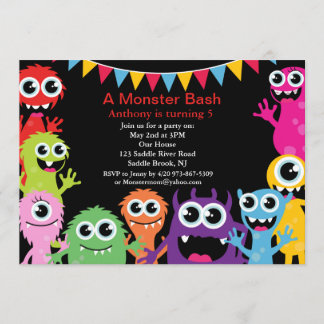 Ein Monster-Bash-Kindergeburtstag Einladung