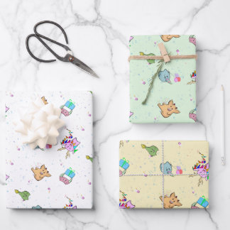 Ein Monster-Party-Set Geschenkpapier Set