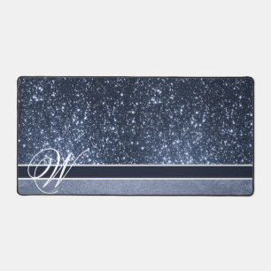 EIN MOODY BLAUE, BEARBEITBARES MONOGRAMM SCHREIBTISCHUNTERLAGE