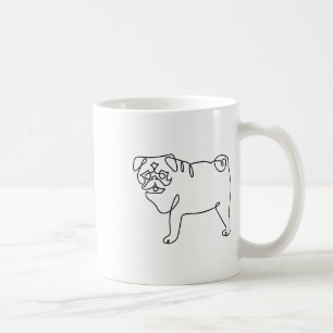 Ein Mops mit einer Linie Tattoo _1 Kaffeetasse