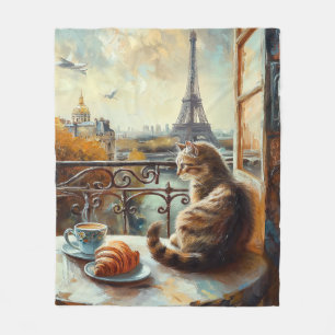 Ein Morgen in Paris Ginger Cat im Café Fleecedecke