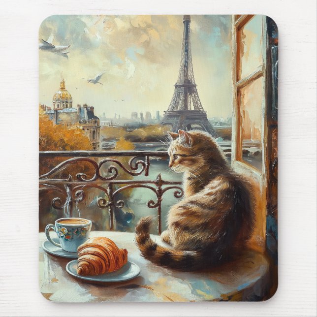 Ein Morgen in Paris | Ginger Cat im Café Mousepad (Vorne)