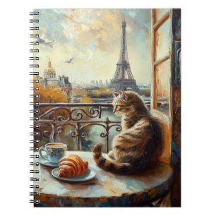 Ein Morgen in Paris   Ginger Cat im Café Notizblock