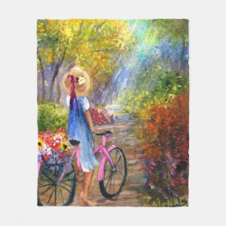 Ein Morgen Radtour Kunst von Kathy Manuel Fleecedecke