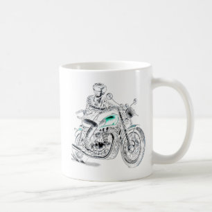 Ein Motorrad mit Retro-Look. Kaffeetasse