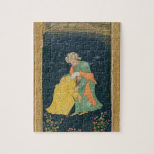 Ein Mulla, der unten zu einem Mann im iranischen