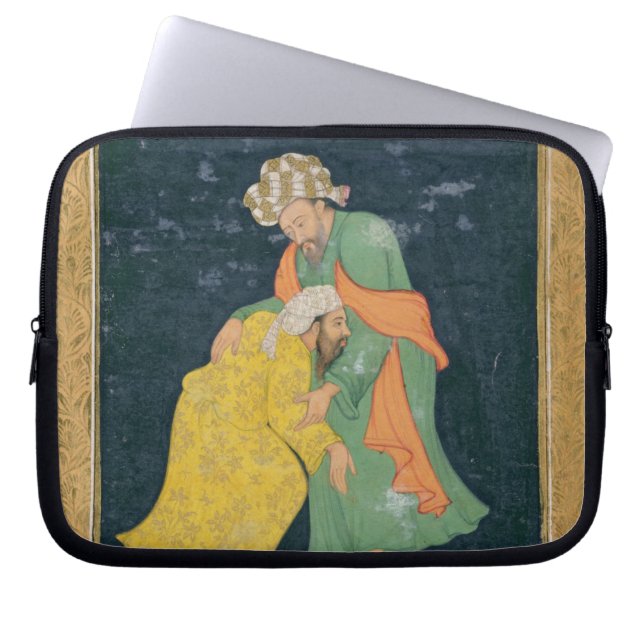 Ein Mulla, der unten zu einem Mann im iranischen Laptopschutzhülle (Vorderseite)